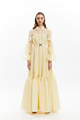 LITE JACQUARD LONG CHEMISIER WITH ELASTIC BELT