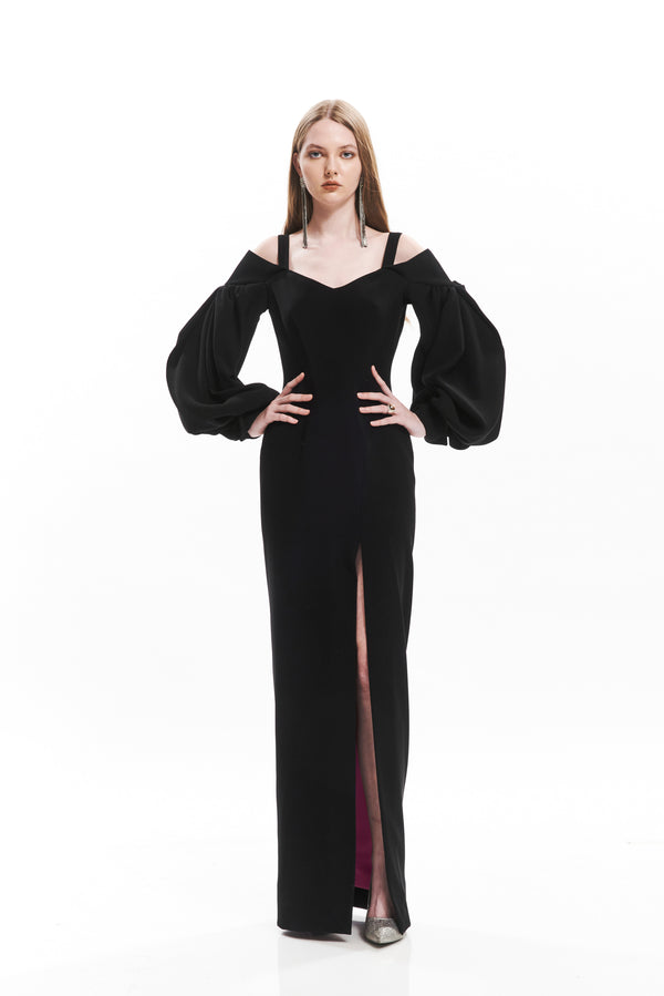 VOLUME ARMS LONG CADY DRESS