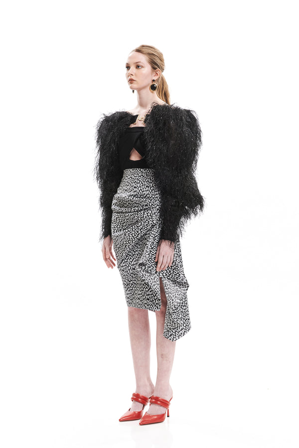 SIDE PLEATED SHORT SKIRT