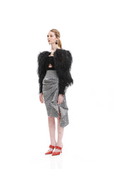 SEE THROUGH  FEATHERS COVER ARMS BELT