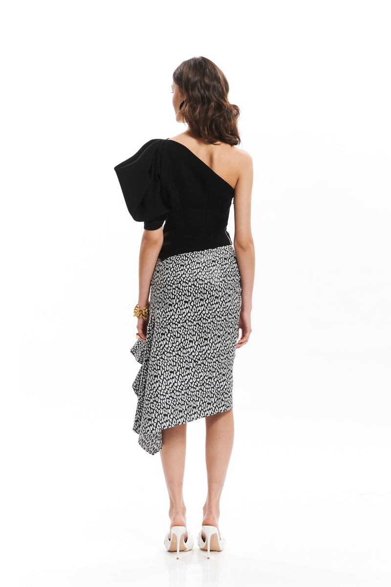 MONO SHOULDER RIBBING DETAIL TOP