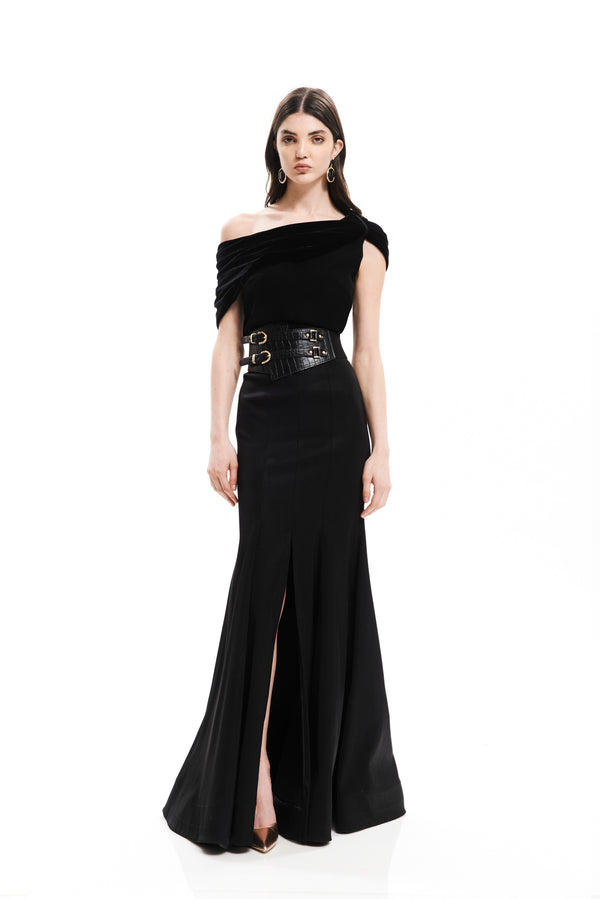 ROUND NECK DRAPED TOP