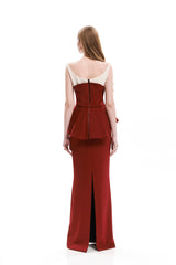 LONG STRAIGHT FIT SILHOUETTE SKIRT
