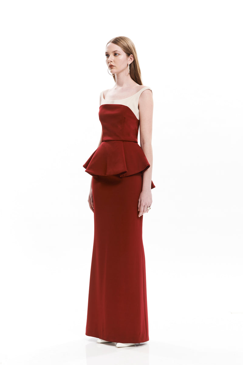 LONG STRAIGHT FIT SILHOUETTE SKIRT