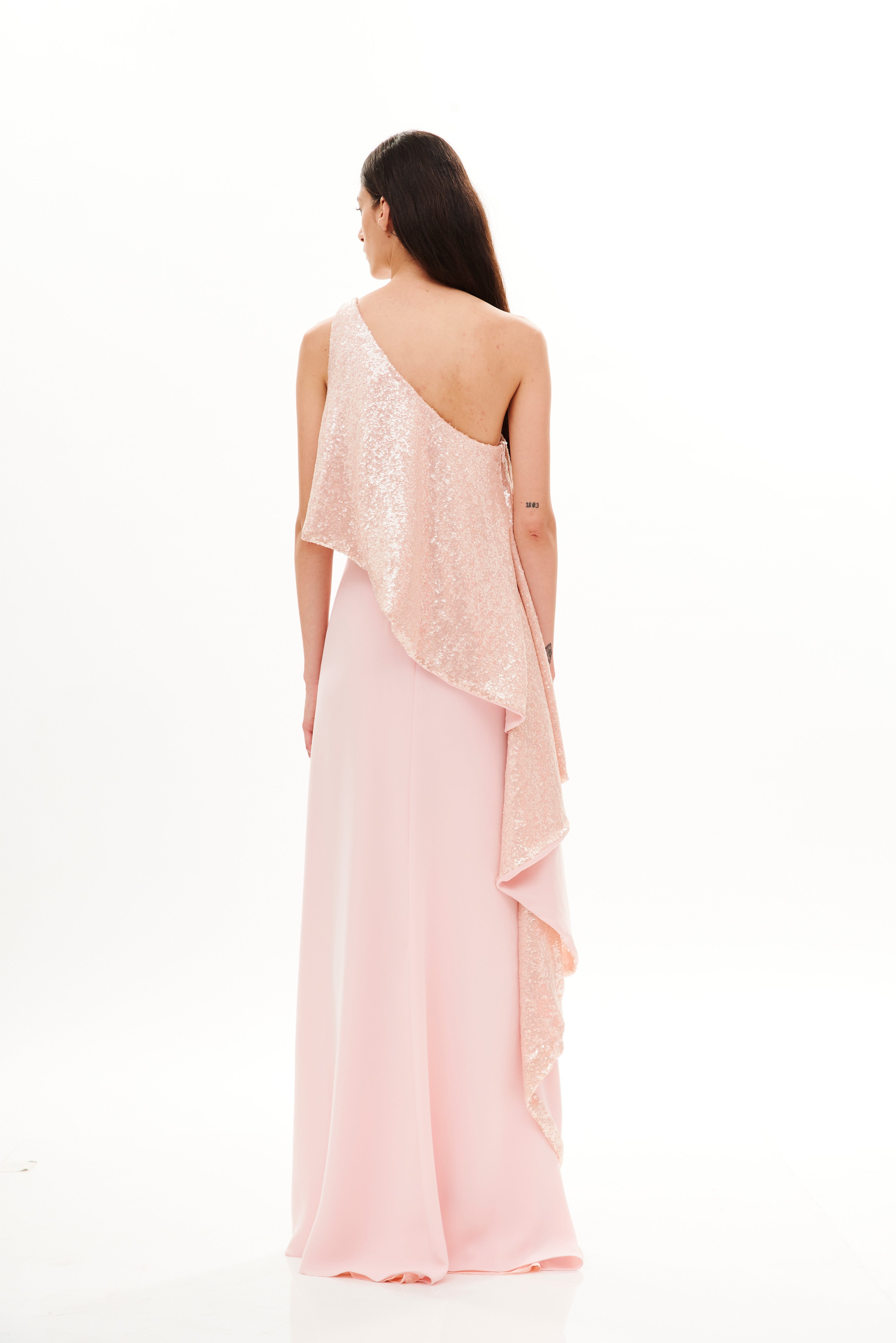 MAXI FLOUNCE  ASYMMETRIC LONG  DRESS
