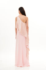 MAXI FLOUNCE  ASYMMETRIC LONG  DRESS