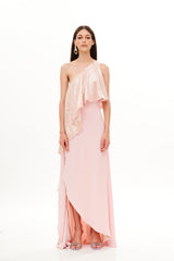 MAXI FLOUNCE  ASYMMETRIC LONG  DRESS