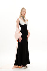 DECOLTE'  SILHOUETTE LONG DRESS WITH BOW