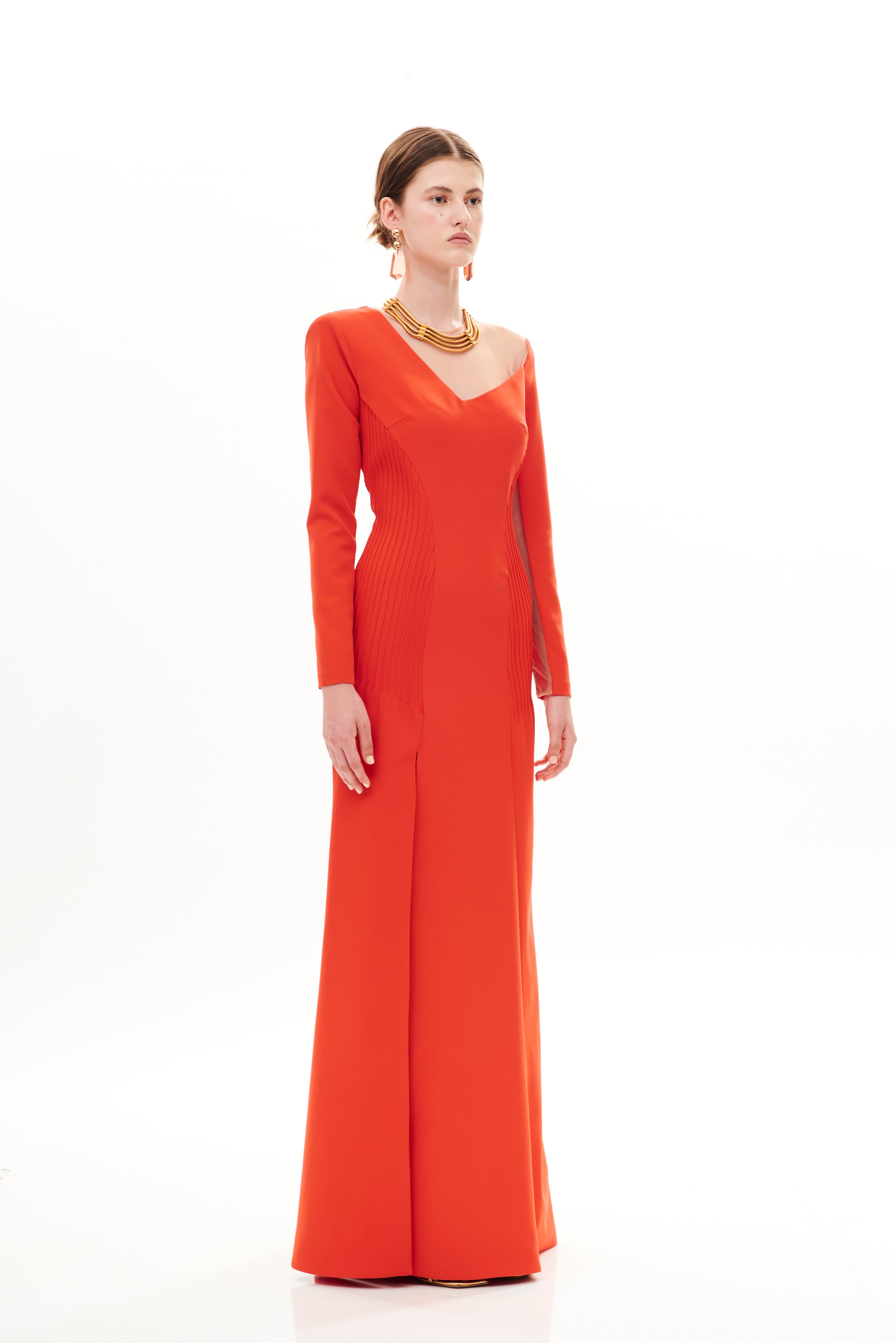 CUT OUT NECK RIBS DETAILS SILT DRESS