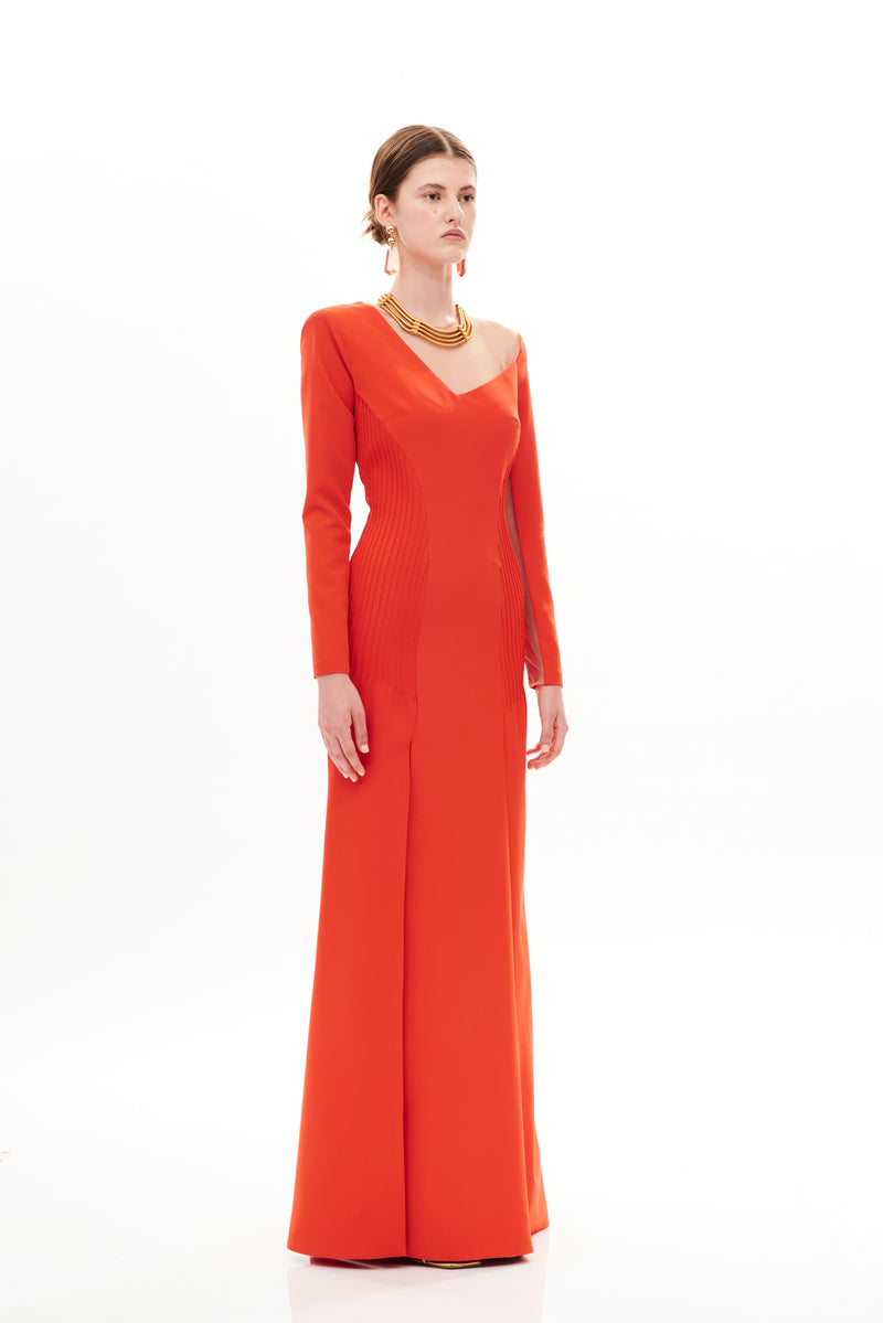 CUT OUT NECK RIBS DETAILS SILT DRESS