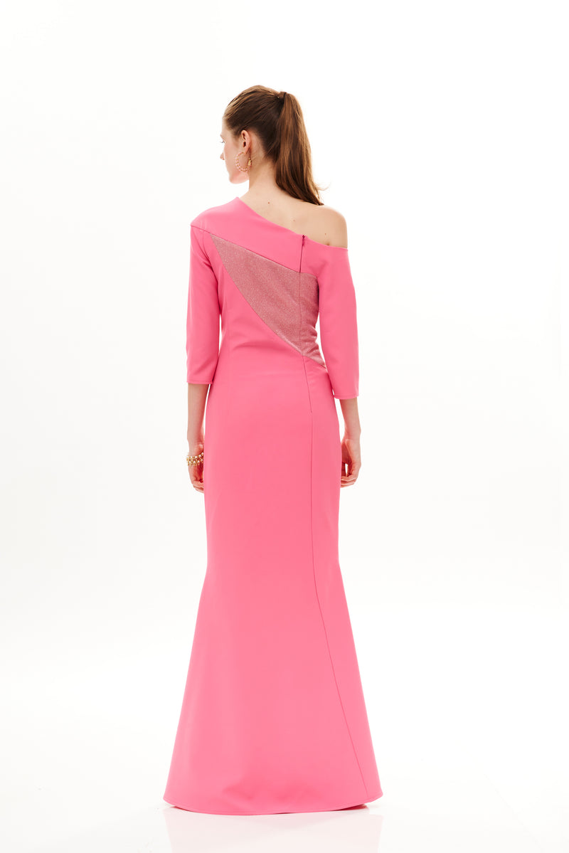 SLIT CUT OUT LONG DRESS WITH SLEEVES