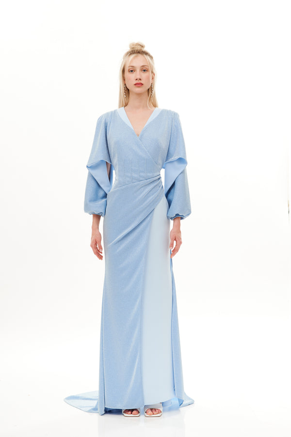 CRYSTAL JERSEY EVENING GOWN