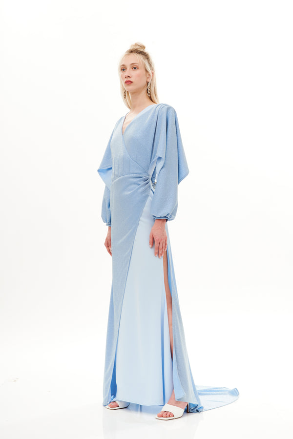 CRYSTAL JERSEY EVENING GOWN