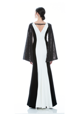 CAPE SEQUINS SILHOUETTE DRESS