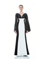 CAPE SEQUINS SILHOUETTE DRESS
