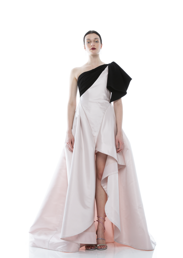 BOW SHOULDER BALLGOWN