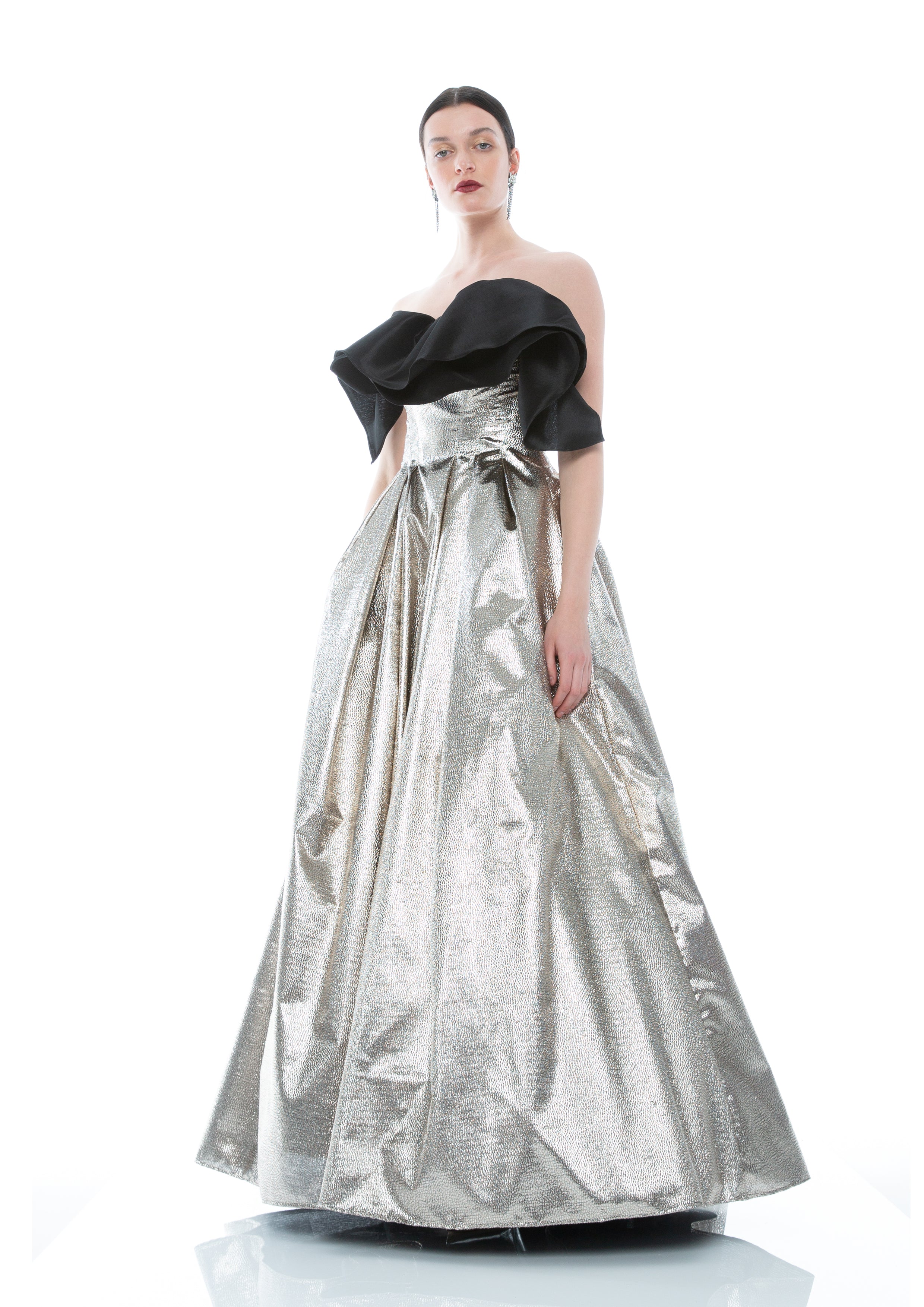 FOIL JACQUARD GOWN