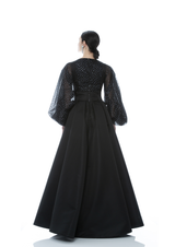 CRYSTAL POLKA ARMS GOWN