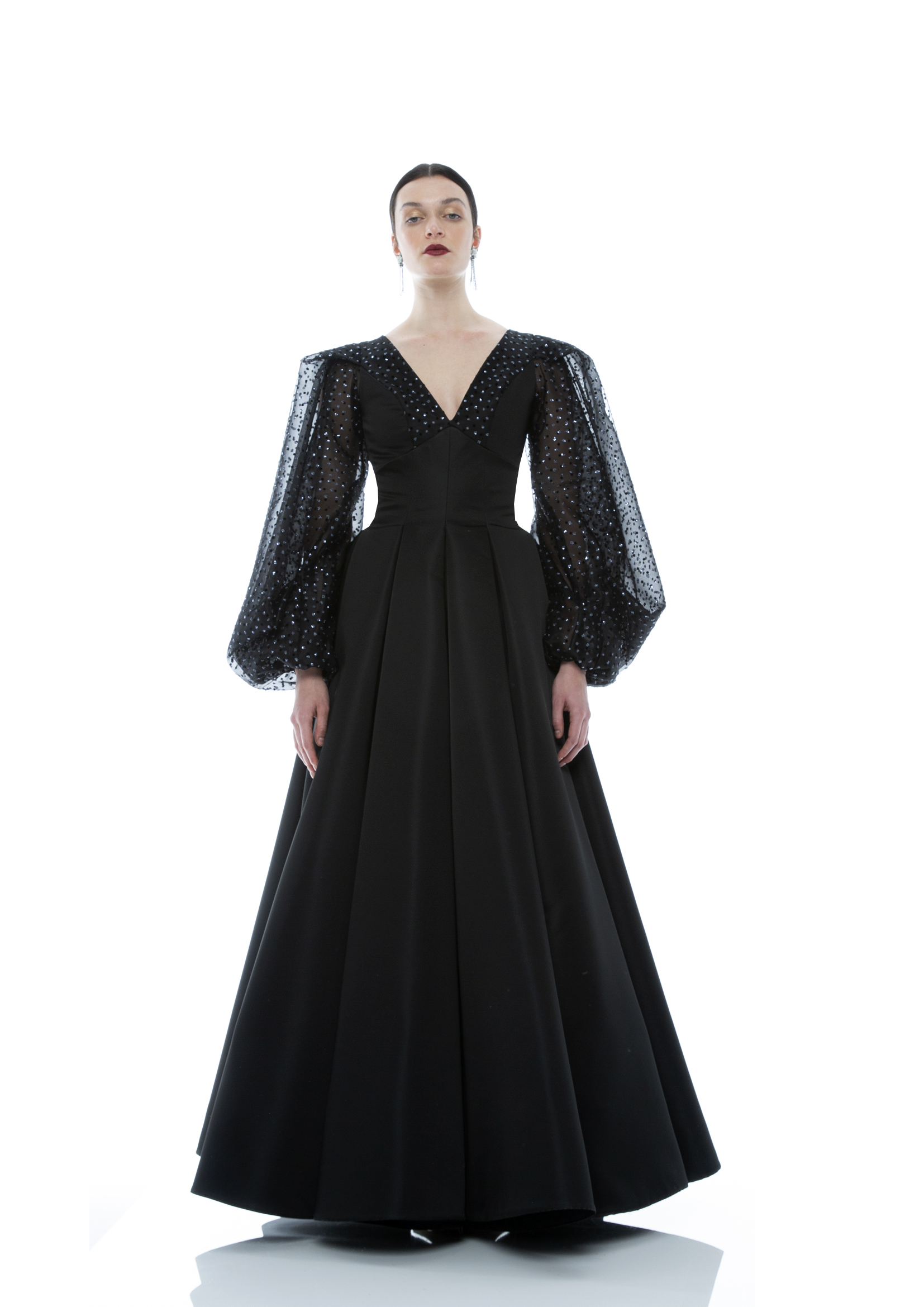 CRYSTAL POLKA ARMS GOWN