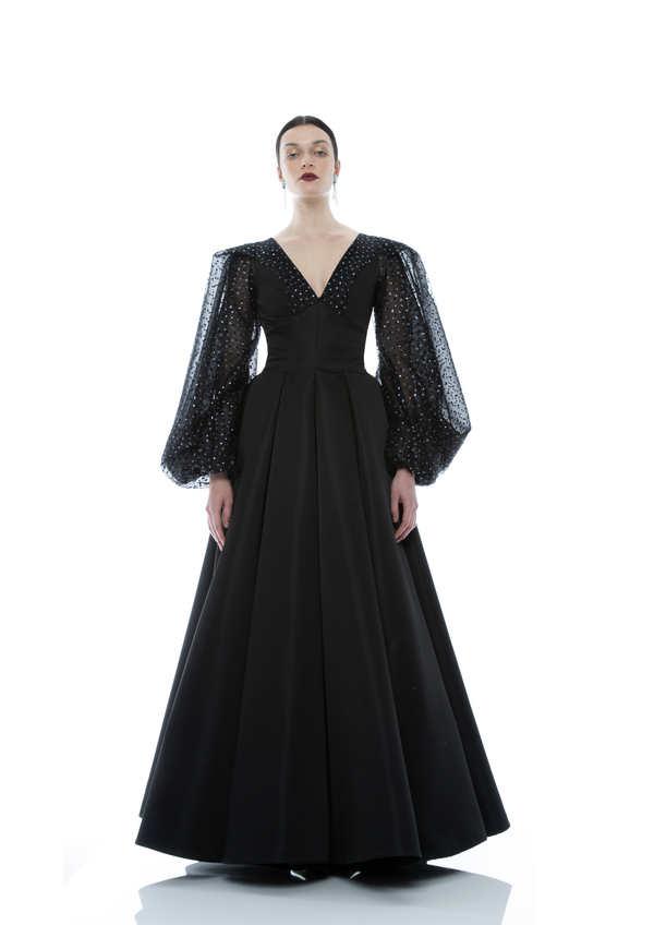 CRYSTAL POLKA ARMS GOWN