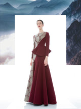 BLOCK JEWEL SILHOUETTE GOWN