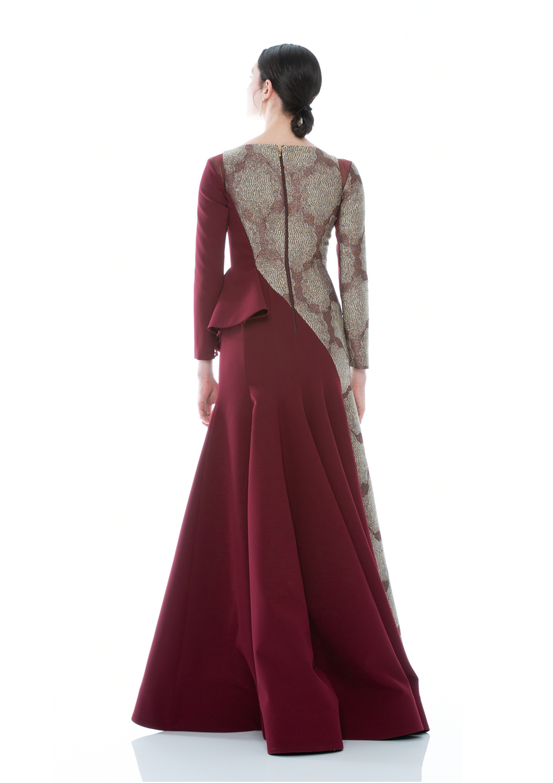 BLOCK JEWEL SILHOUETTE GOWN