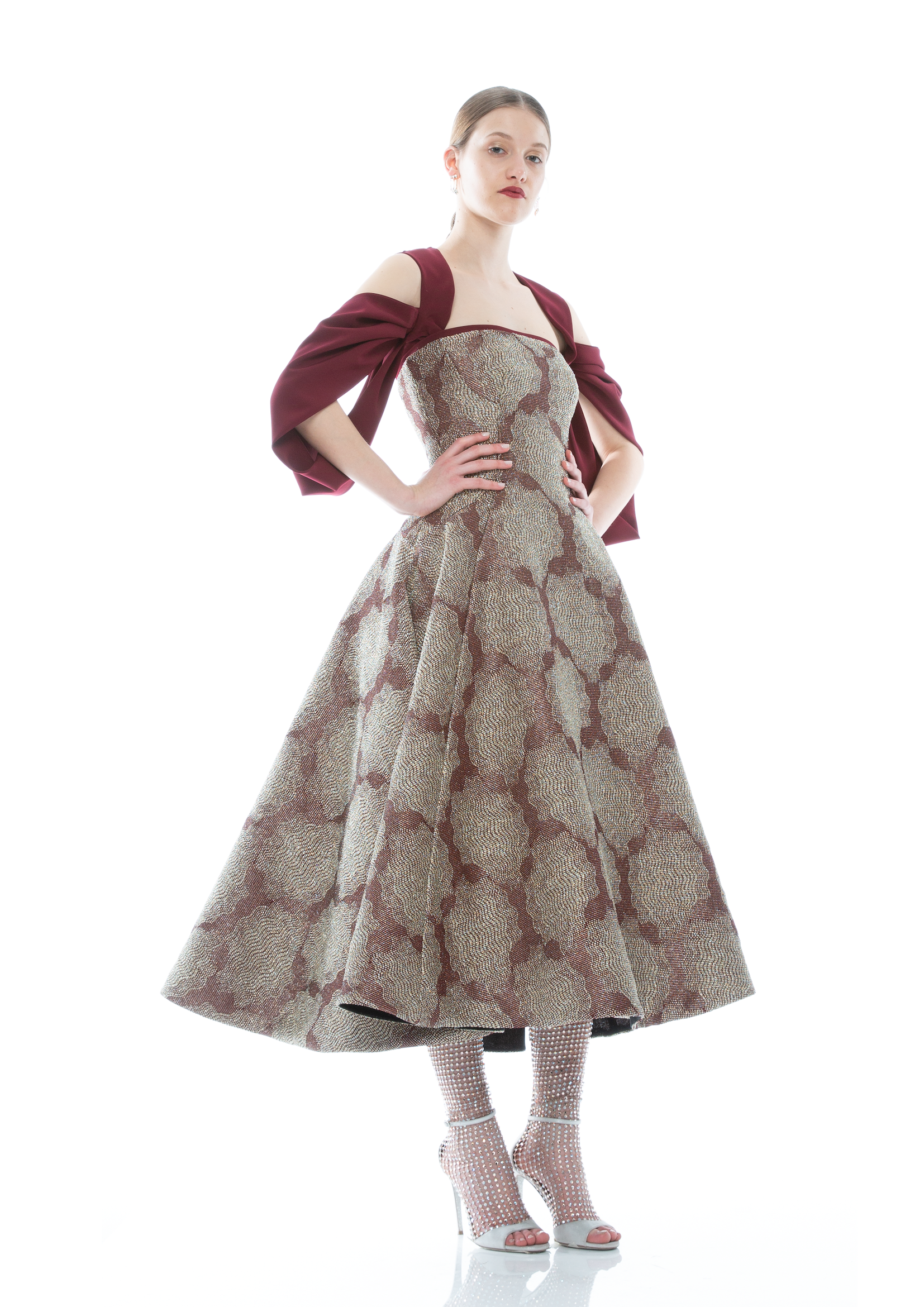 JEWEL MIDI GOWN WITH BOLERO