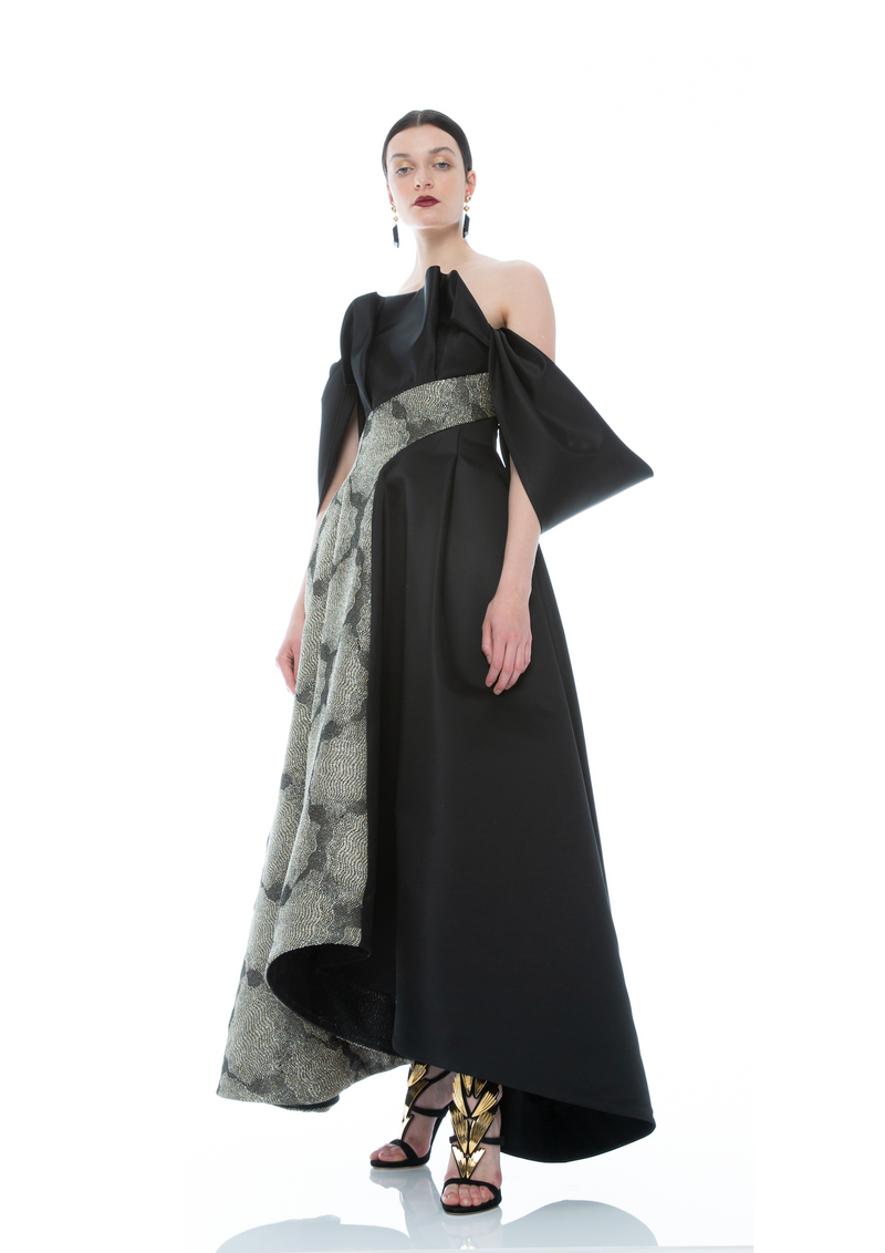 ASYMMETRIC HALF JEWEL GOWN