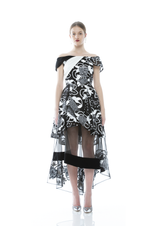 FLORA SEQUINS SEE THROUGHT MIDI DRESS