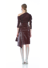VINYL SHORT SKIRT WITH BELT