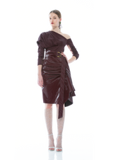 VINYL SHORT SKIRT WITH BELT