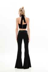 FRONT CUT FLARED PANTS