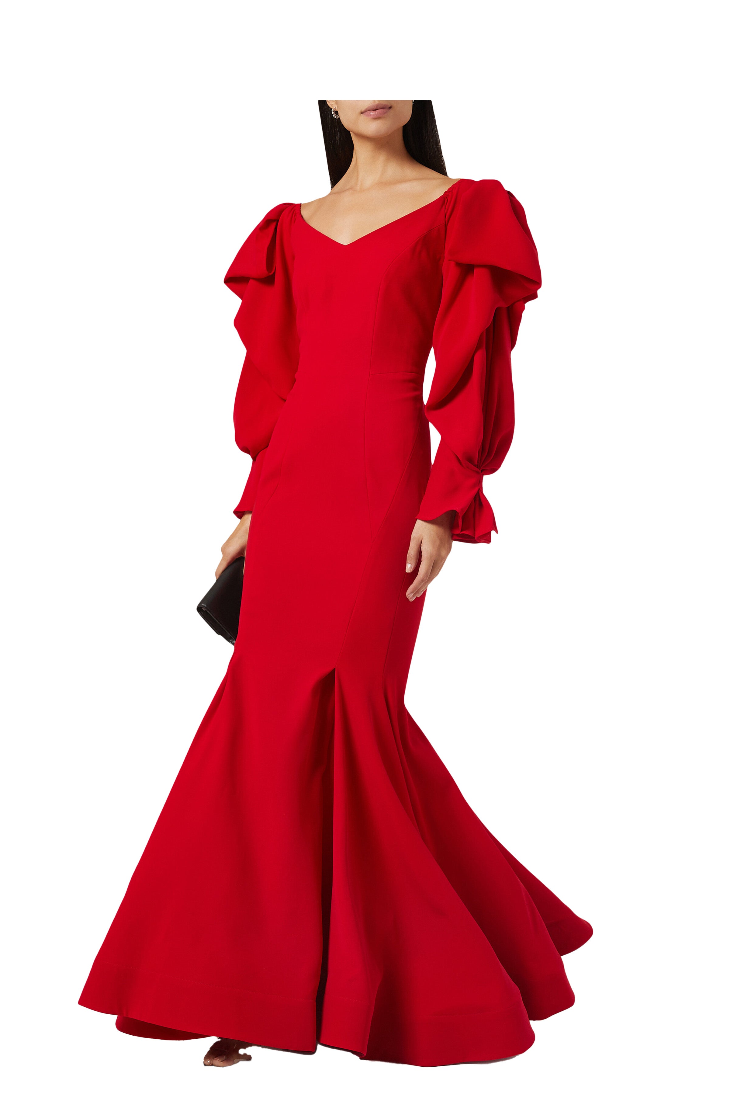 LONG CADY DRESS WITH FLOWER ARMS